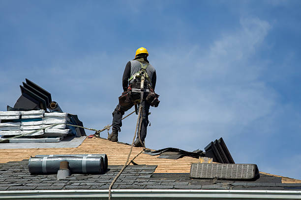 Professional Gutter Installation technician working in Brothers, OR